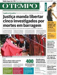 Capa do jornal O Tempo 06/02/2019
