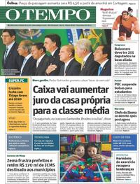 Capa do jornal O Tempo 08/01/2019