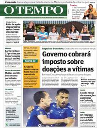Capa do jornal O Tempo 08/03/2019