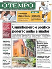 Capa do jornal O Tempo 09/05/2019