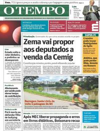 Capa do jornal O Tempo 10/01/2019