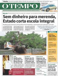 Capa do jornal O Tempo 10/04/2019