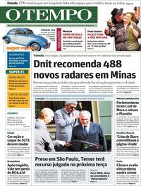 Capa do jornal O Tempo 10/05/2019