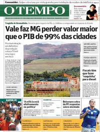Capa do jornal O Tempo 11/02/2019
