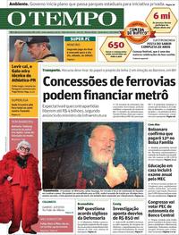 Capa do jornal O Tempo 12/04/2019