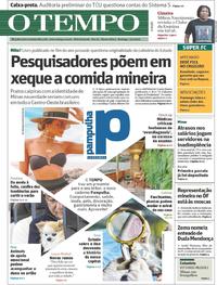Capa do jornal O Tempo 13/01/2019