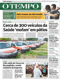 Capa do jornal O Tempo 13/02/2019