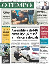 Capa do jornal O Tempo 14/01/2019