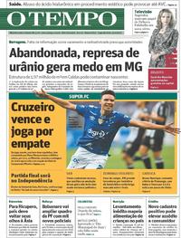 Capa do jornal O Tempo 15/04/2019