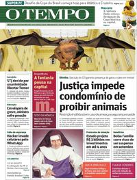 Capa do jornal O Tempo 15/05/2019