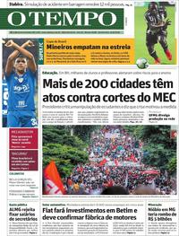 Capa do jornal O Tempo 16/05/2019