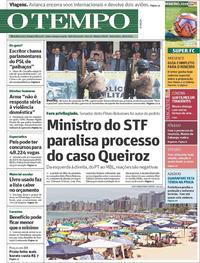 Capa do jornal O Tempo 18/01/2019