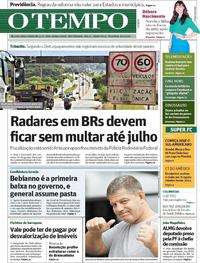 Capa do jornal O Tempo 19/02/2019