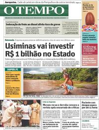 Capa do jornal O Tempo 19/04/2019