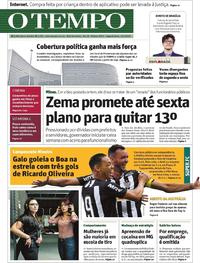 Capa do jornal O Tempo 21/01/2019
