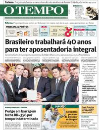 Capa do jornal O Tempo 21/02/2019