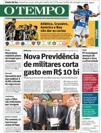 Capa do jornal O Tempo 21/03/2019