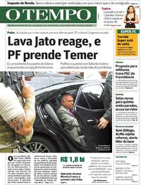 Capa do jornal O Tempo 22/03/2019
