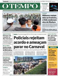 Capa do jornal O Tempo 23/02/2019