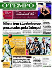 Capa do jornal O Tempo 25/02/2019