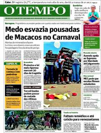 Capa do jornal O Tempo 26/02/2019