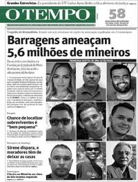 Capa do jornal O Tempo 28/01/2019