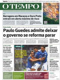 Capa do jornal O Tempo 28/03/2019