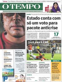 Capa do jornal O Tempo 31/03/2019