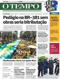 Capa do jornal O Tempo 01/07/2019