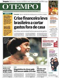 Capa do jornal O Tempo 01/09/2019