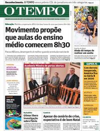 Capa do jornal O Tempo 01/12/2019