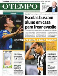 Capa do jornal Jornal O Tempo 02/09/2019