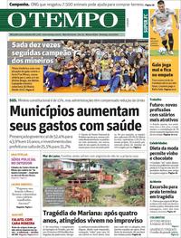 Capa do jornal O Tempo 03/11/2019