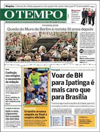 Capa do jornal O Tempo 04/11/2019
