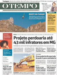 Capa do jornal O Tempo 05/06/2019