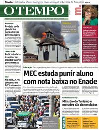 Capa do jornal O Tempo 05/10/2019