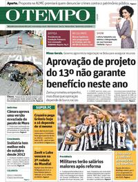 Capa do jornal O Tempo 05/12/2019