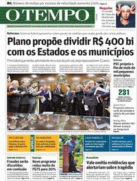 Capa do jornal O Tempo 06/11/2019