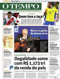 Capa do jornal O Tempo 07/07/2019