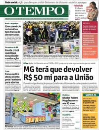 Capa do jornal O Tempo 07/09/2019