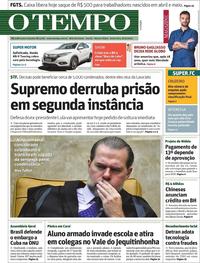 Capa do jornal O Tempo 08/11/2019