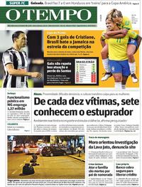 Capa do jornal O Tempo 10/06/2019