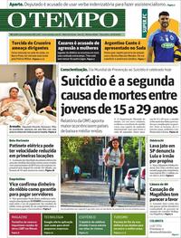 Capa do jornal O Tempo 10/09/2019