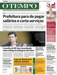 Capa do jornal O Tempo 11/06/2019
