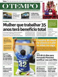 Capa do jornal O Tempo 12/07/2019