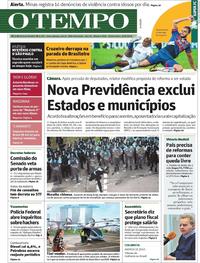Capa do jornal O Tempo 13/06/2019