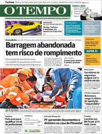 Capa do jornal O Tempo 13/08/2019