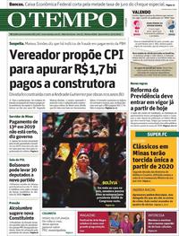 Capa do jornal O Tempo 13/11/2019