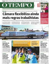 Capa do jornal O Tempo 14/08/2019