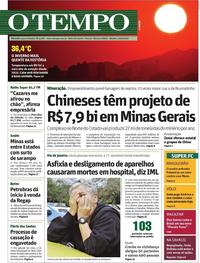 Capa do jornal O Tempo 14/09/2019